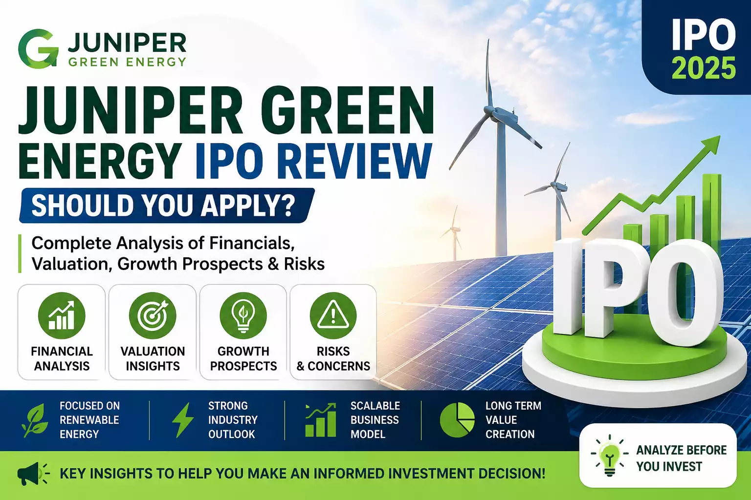 Juniper Green Energy IPO Review, Should You Apply? Complete Analysis of Financials, Valuation, Growth Prospects & Risks